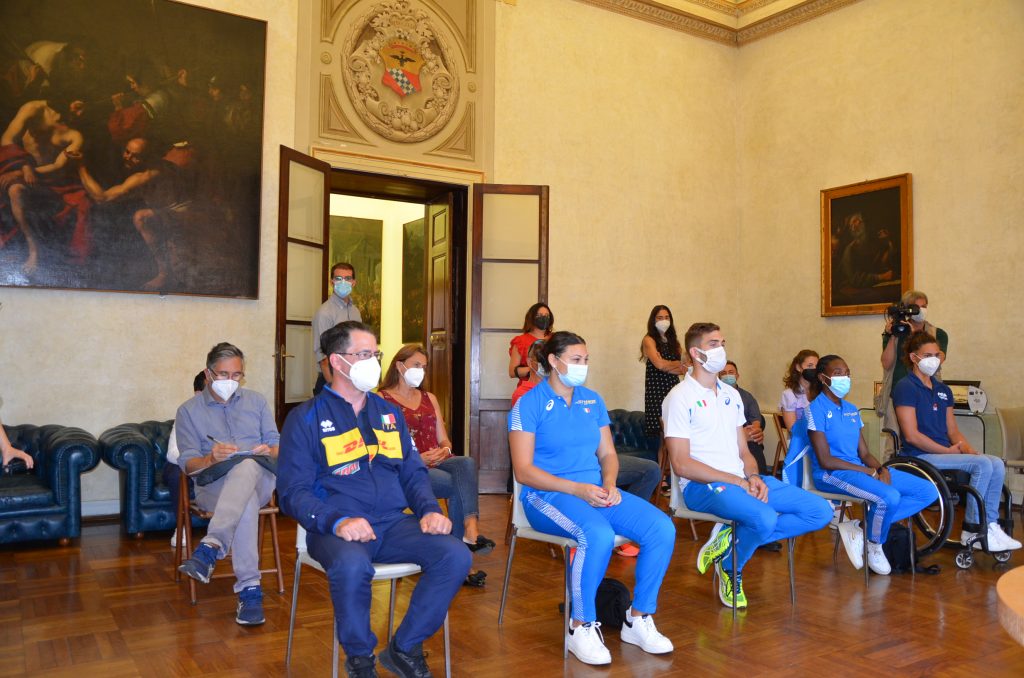 Il saluto del Sindaco Pizzarotti e del Vice Bosi agli atleti parmigiani che parteciperanno alle Olimpiadi di Tokyo