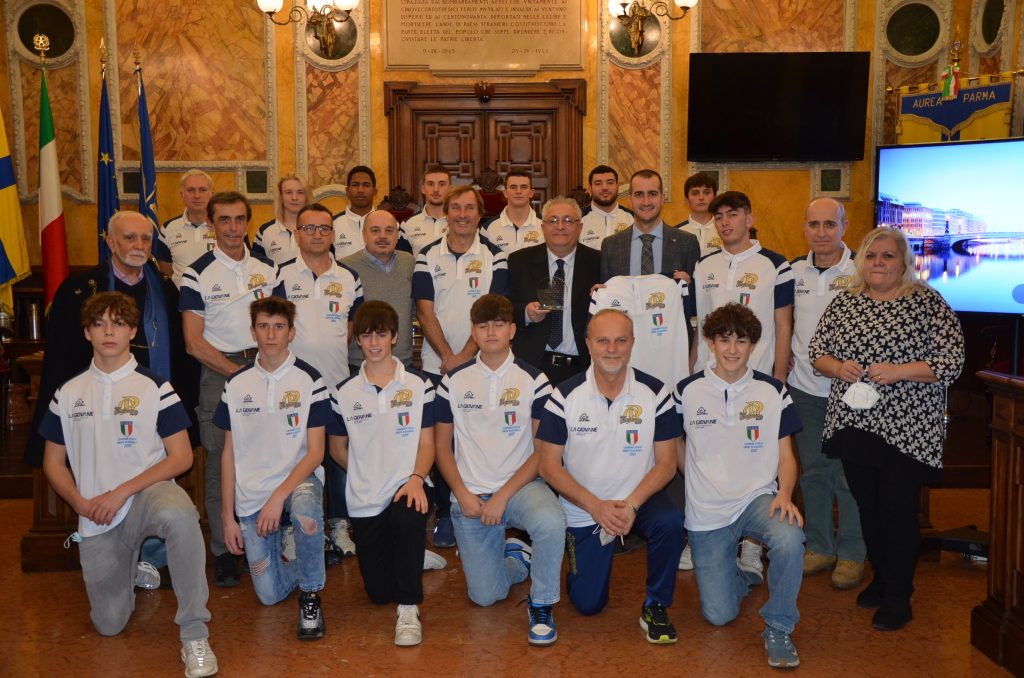 I campioni d’Italia under 18 Baseball della Giovane Oltretorrente ricevuti dal Vice Sindaco, nella Sala del Consiglio Comunale