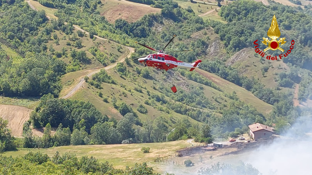 Vegetazione a fuoco a Sant’Andrea Bagni