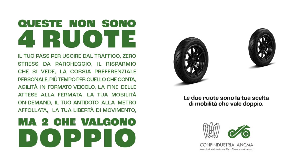 ANCMA lancia la campagna “Due ruote che valgono il doppio”