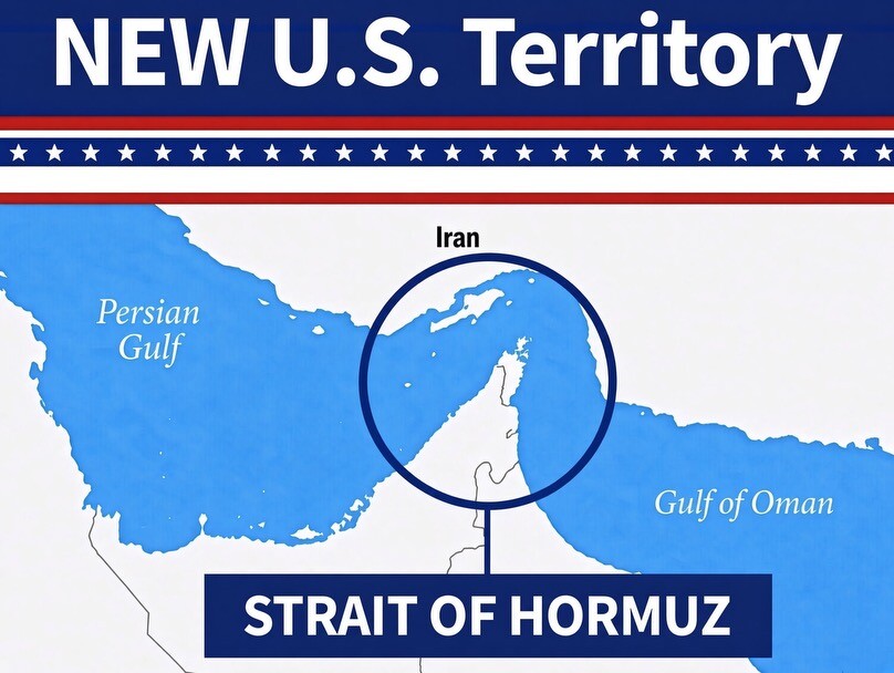 Iran, Trump pubblica mappa dove Hormuz è “nuovo territorio Usa”. Teheran replica: “Presto correggeremo le illusioni”